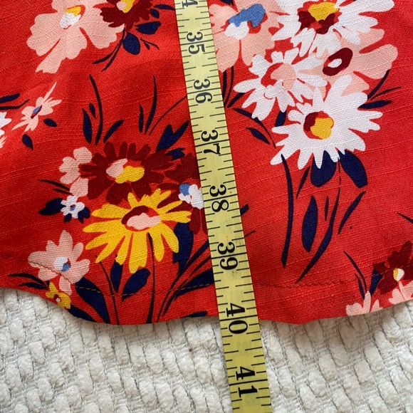 Bright coral floral short sleeve midi dress by Loft Size 2P - Picture 7 of 7